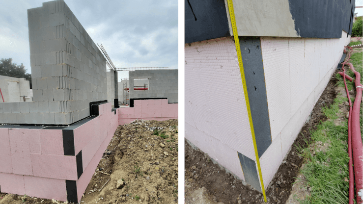 Aplikace Isover EPS Ground Protect 29 při stavbě pasivního domu.