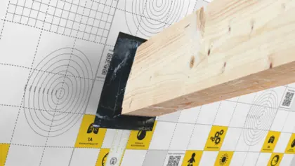 Lepicí páska Isover Vario® Stretch je vhodná také pro kolmé prostupy, například nosníky.