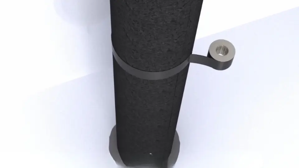 Přelepení příčného spoje černou hliníkovou páskou Protect Black Tape.