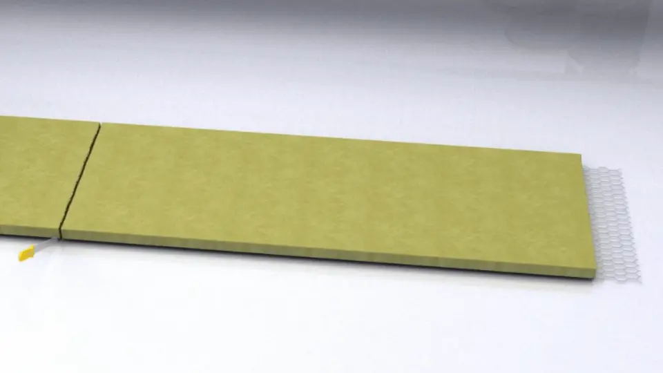 Řezání potřebné délky rohože na pletivu U Protect Wired Mat.
